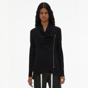 Helmut Lang Black Asymmetrical Zip Jacket SZ M